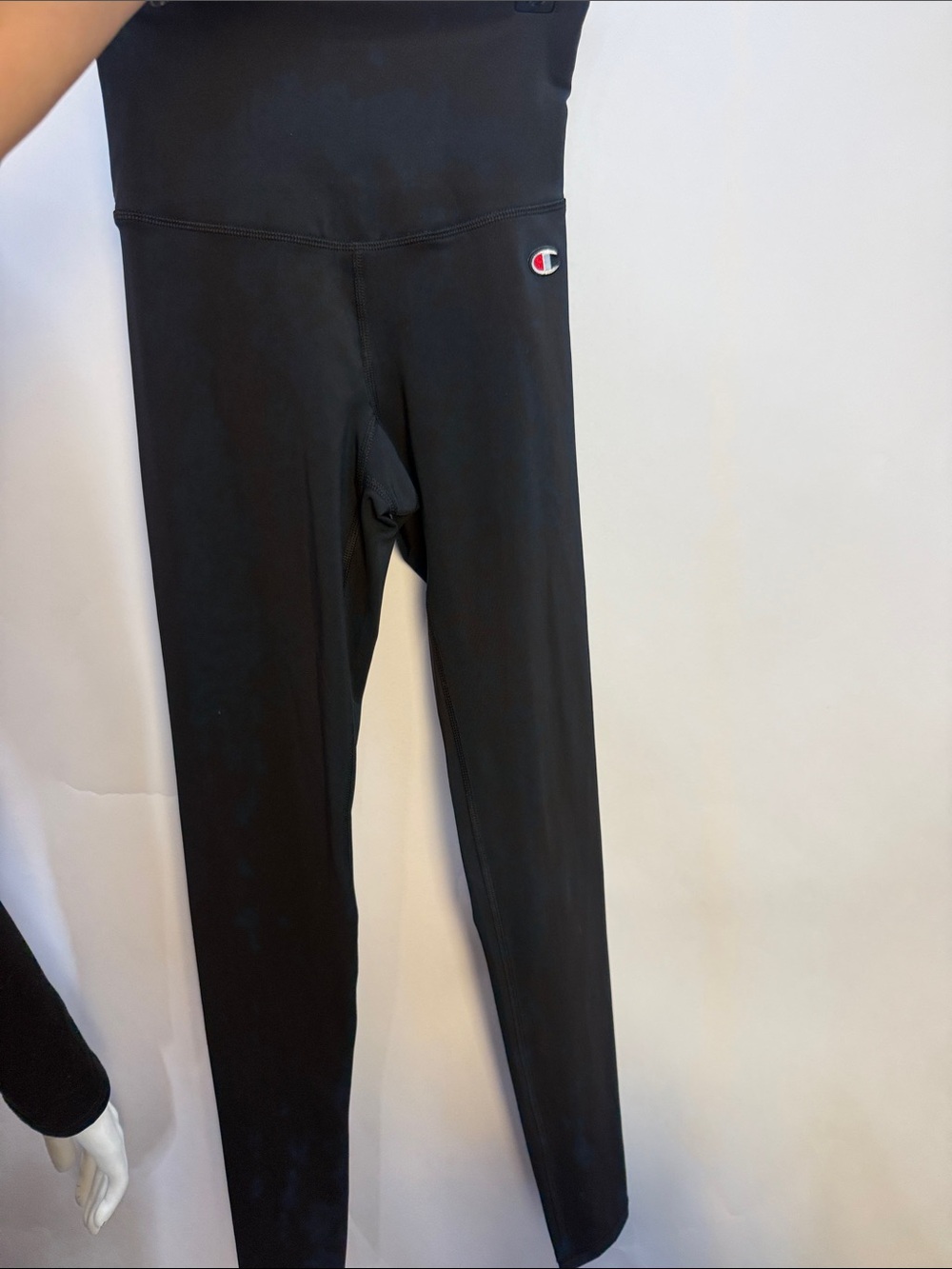 Champion Black High-Rise Leggings with Logo